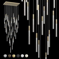 Подвесная каскадная люстра на прямоугольном основании IT-Laser-Rectangle-104x59