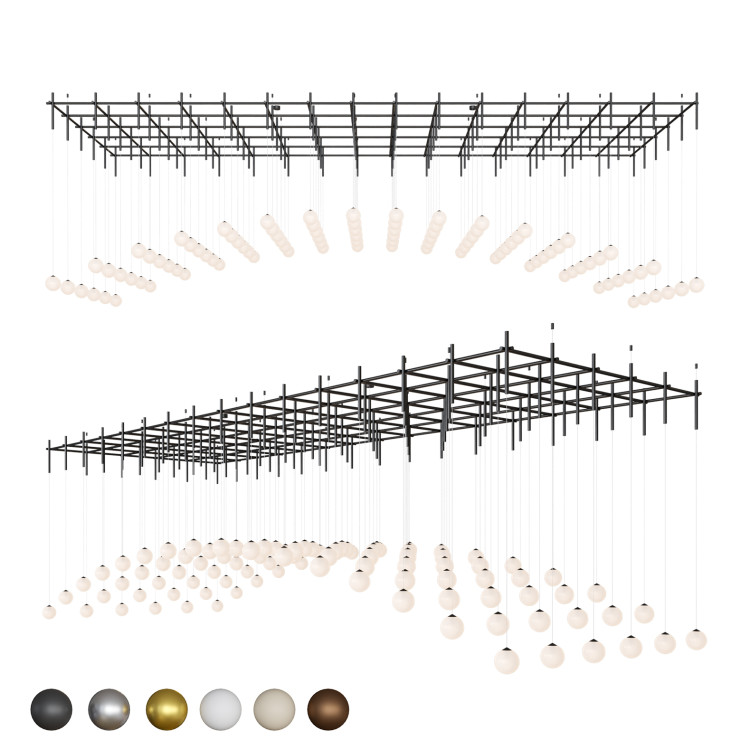 Подвесной светильник Mesh of pipes with balls-96