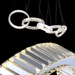 Длинная люстра светодиодные кольца Integrator Chandelier IT-666-Gold