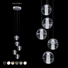 Люстра стеклянные шары подвесная светодиодная