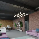 Подвесной светильник Mesh of pipes with balls