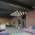 Подвесной светильник Mesh of pipes with balls