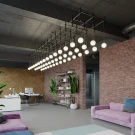 Подвесной светильник Mesh of pipes with balls