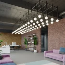 Подвесной светильник Mesh of pipes with balls
